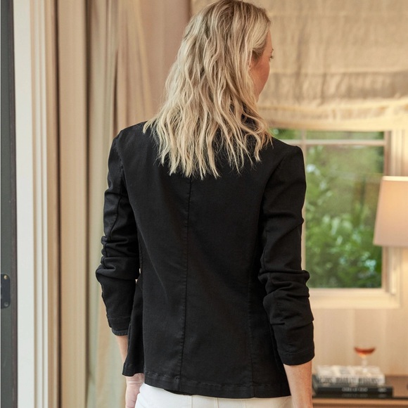 Frank & Eileen Dublin Italian Performance Denim Blazer Black - Size Small - Picture 2 of 11